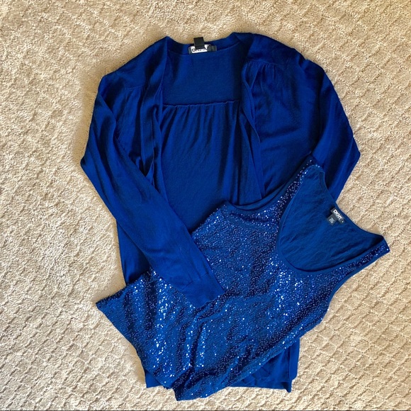 REDUCED ! DKNY silk/cashmere long cardigan indigo - Picture 6 of 6